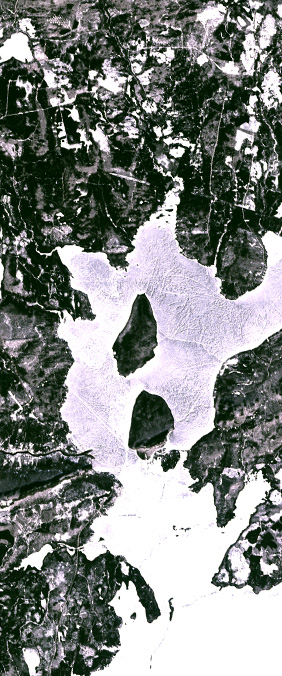 Farm Island, Maine — letter A — Your Name in Landsat