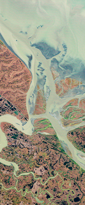 Yukon Delta, Alaska — letter A — Your Name in Landsat
