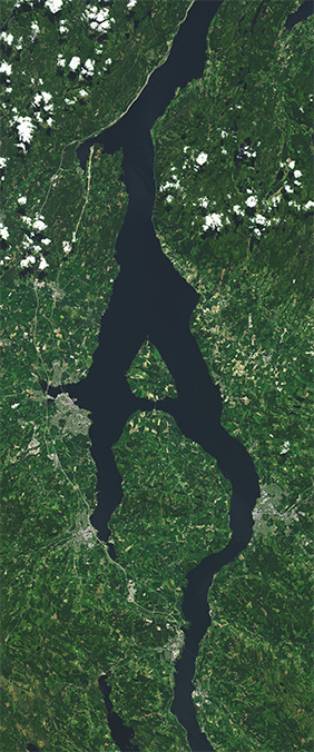 Lake Mjøsa, Norway — letter A — Your Name in Landsat