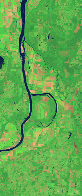 Holla Bend, Arkansas — letter B — Your Name in Landsat