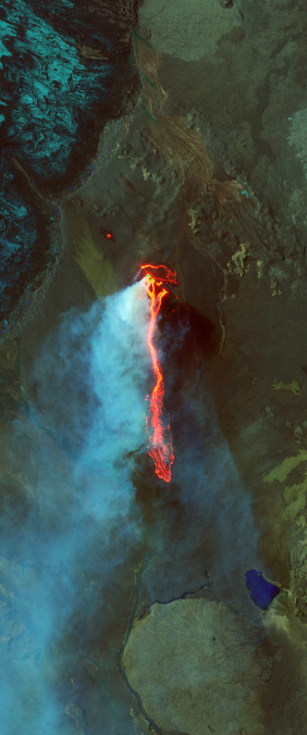 Holuhraun Lava Field, Iceland — letter I — Your Name in Landsat