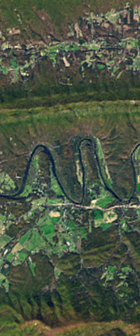 Shenandoah River, Virginia — letter M — Your Name in Landsat