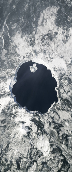 Crater Lake, Oregon — letter O — Your Name in Landsat