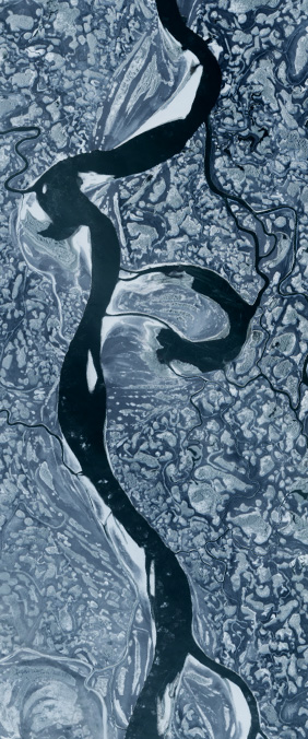 Mackenzie River Delta, Canada — letter P — Your Name in Landsat