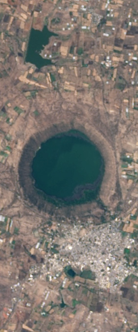 Lonar Crater, India — letter Q — Your Name in Landsat