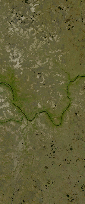 Ponoy River, Russia — letter W — Your Name in Landsat