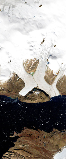 Wolstenholme Fjord, Greenland — letter X — Your Name in Landsat