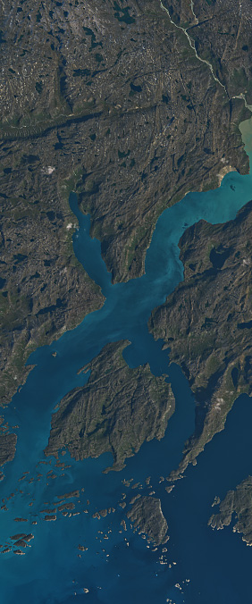 Davis Strait, Greenland — letter X — Your Name in Landsat