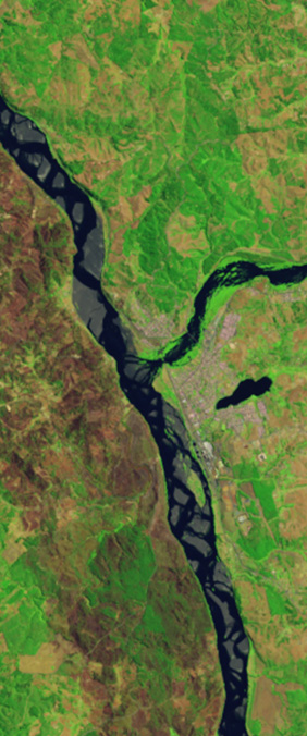Bíobío River, Chile — letter Y — Your Name in Landsat