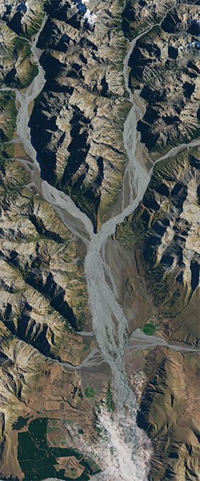 Tasman Glacier, New Zealand — letter Y — Your Name in Landsat